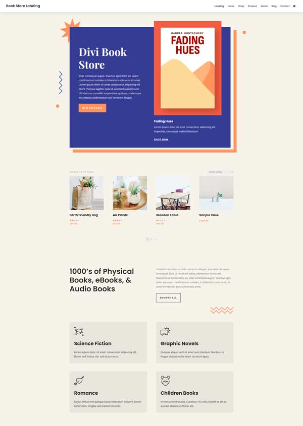 Book Store website design preview