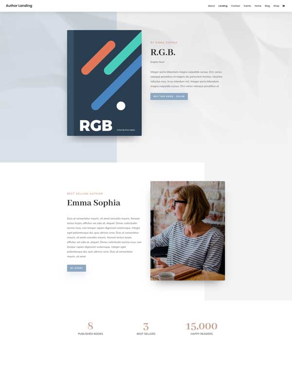 Author Showcase website design preview