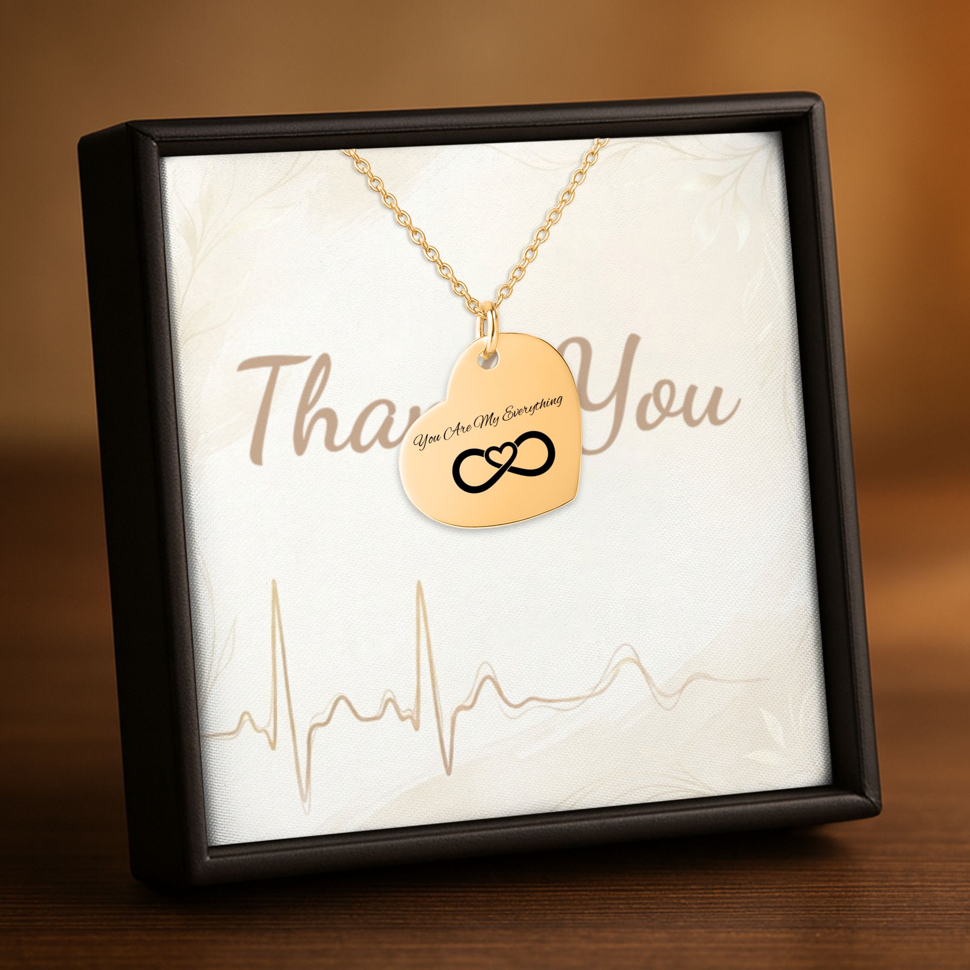 You Are My Everything Heart Necklace | Infinity Love Engraved Pendant